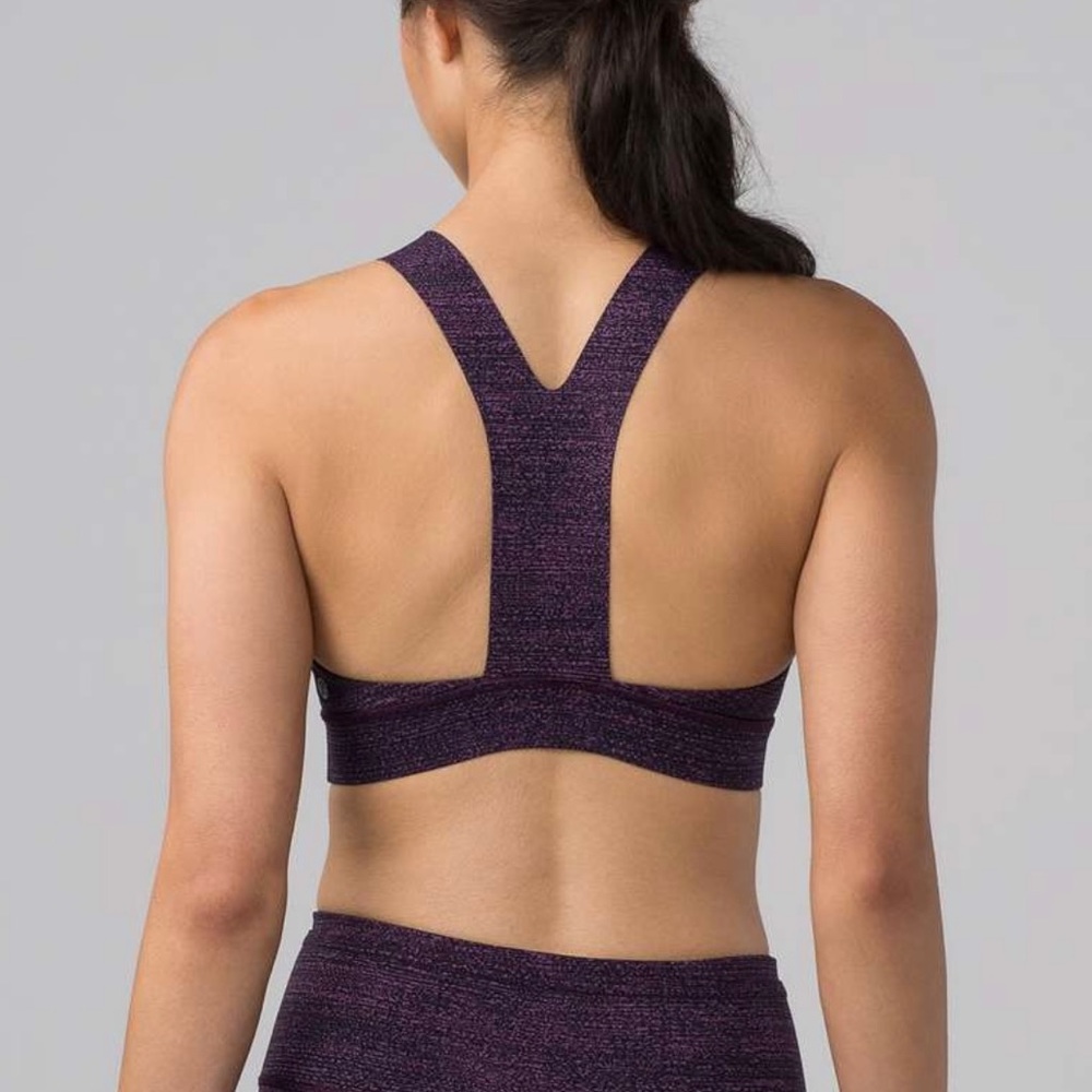 Lululemon Fast & Free Bra Nulux Salt Dark Mystic Black Size 10